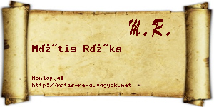 Mátis Réka névjegykártya